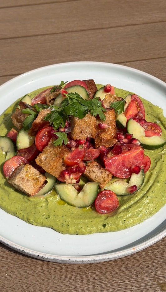 Panzanella on Whipped Avocado
