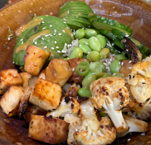 Miso Roasted Cauliflower & Tofu Bowl