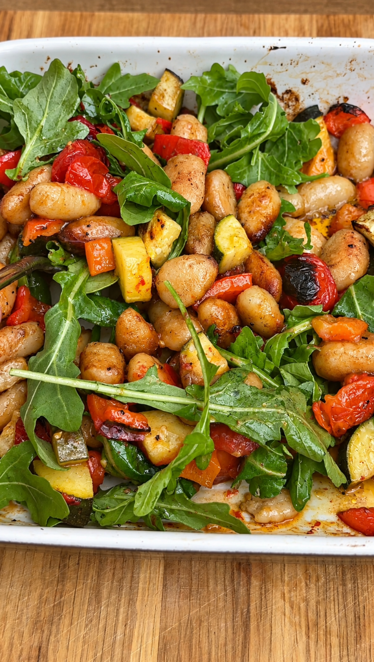 CRISPY GNOCCHI ROASTED VEG VINAIGRETTE TRAYBAKE