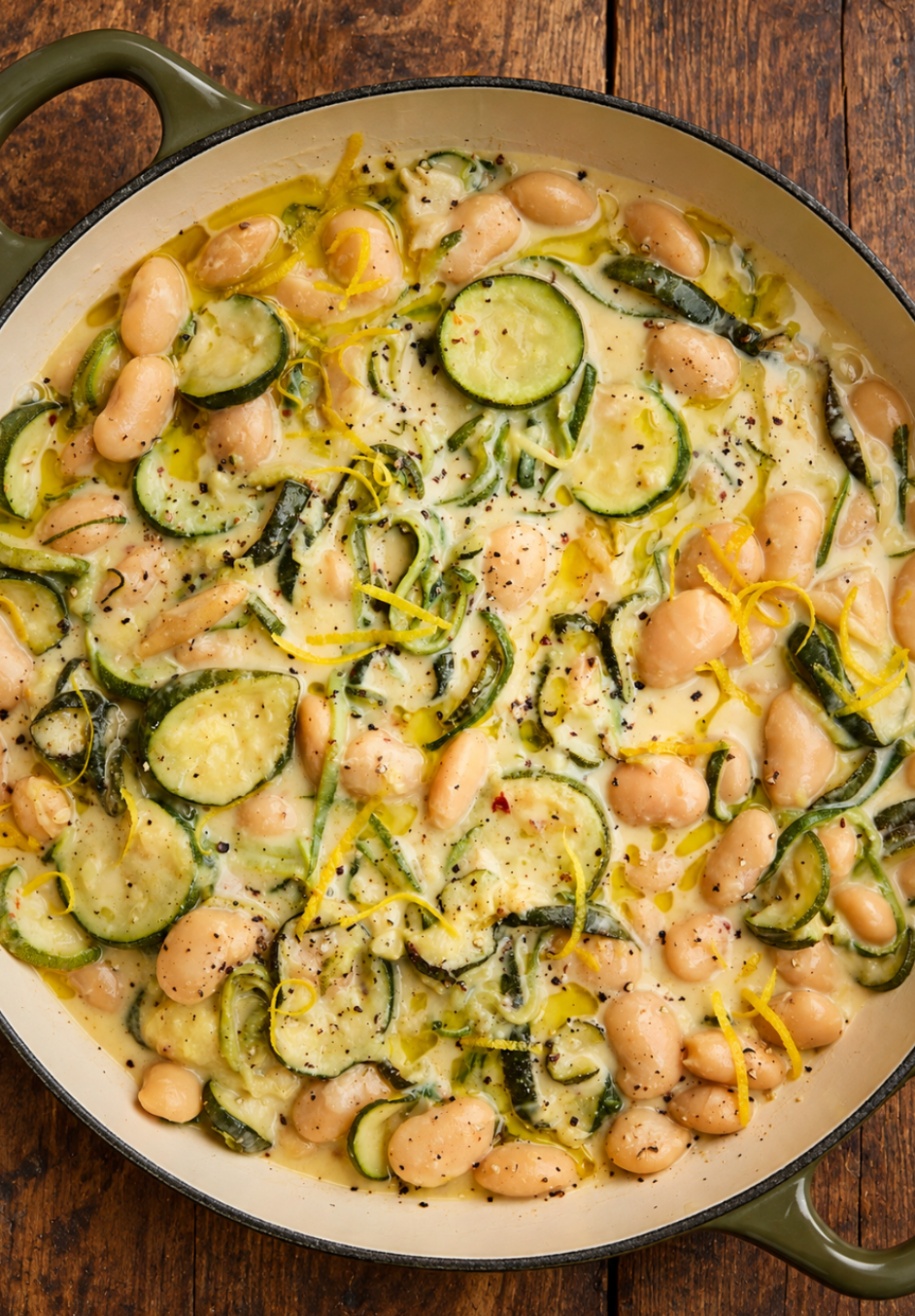 CAESAR BUTTER BEANS WITH COURGETTES