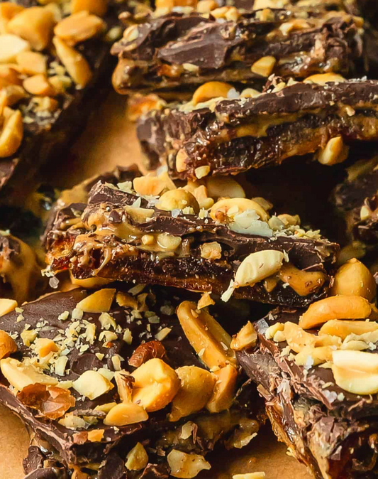 Miso peanut date bark