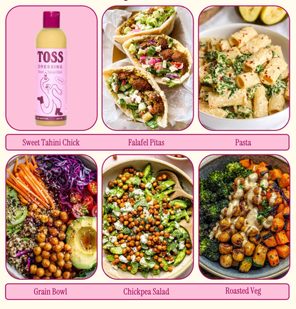MISO MAGIC • SWEET TAHINI CHICK • GREEN GODDESS • VIVA LA VINAIGRETTE