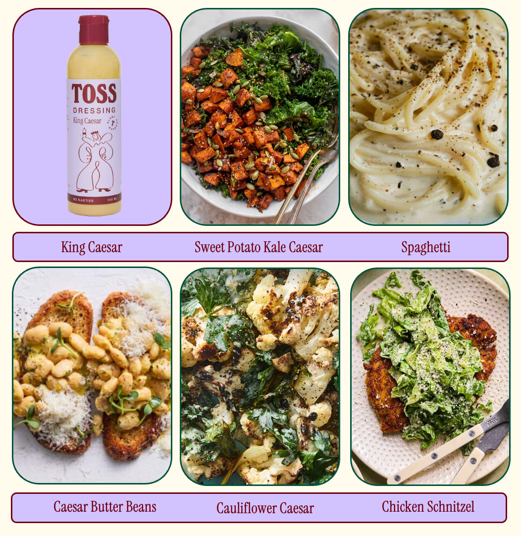 MISO MAGIC • SWEET TAHINI CHICK • GREEN GODDESS • KING CAESAR